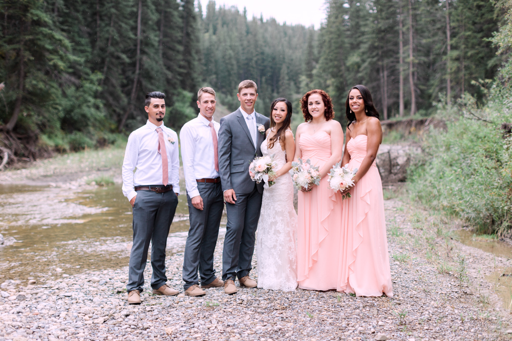 Meadow Muse Pavilion Wedding, bridal party, forest, nicole sarah photography