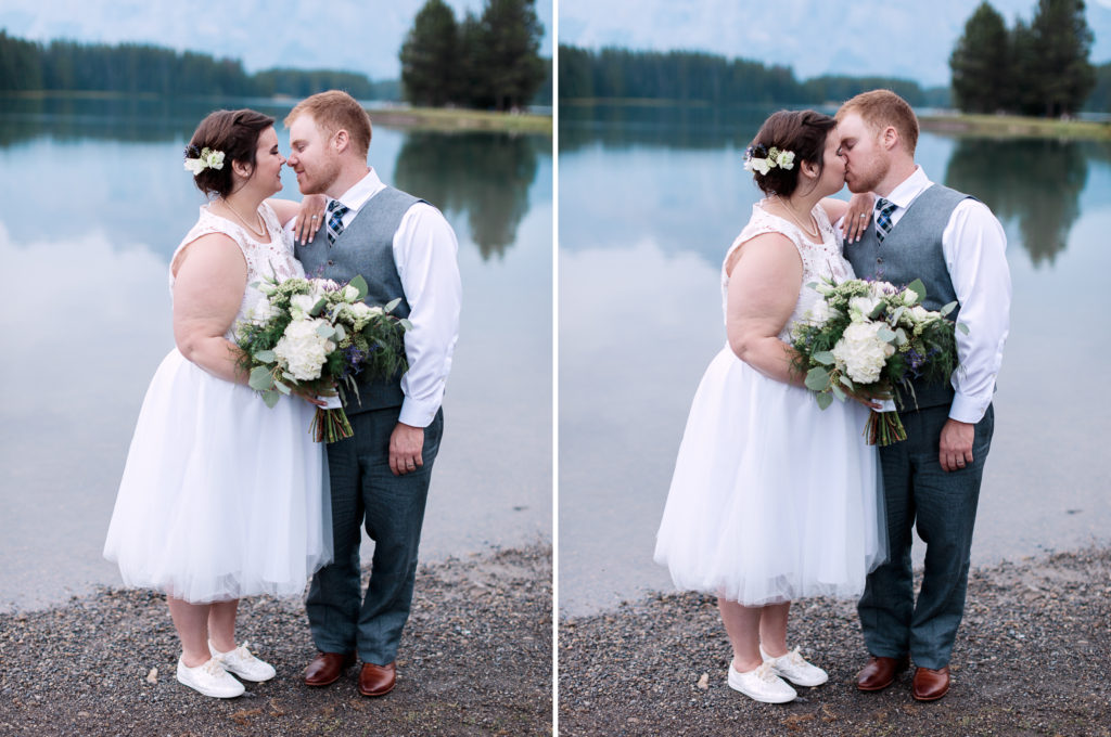 Romantic Banff Elopement, bride groom photography, mountain, calgary wedding photographers nicole sarah