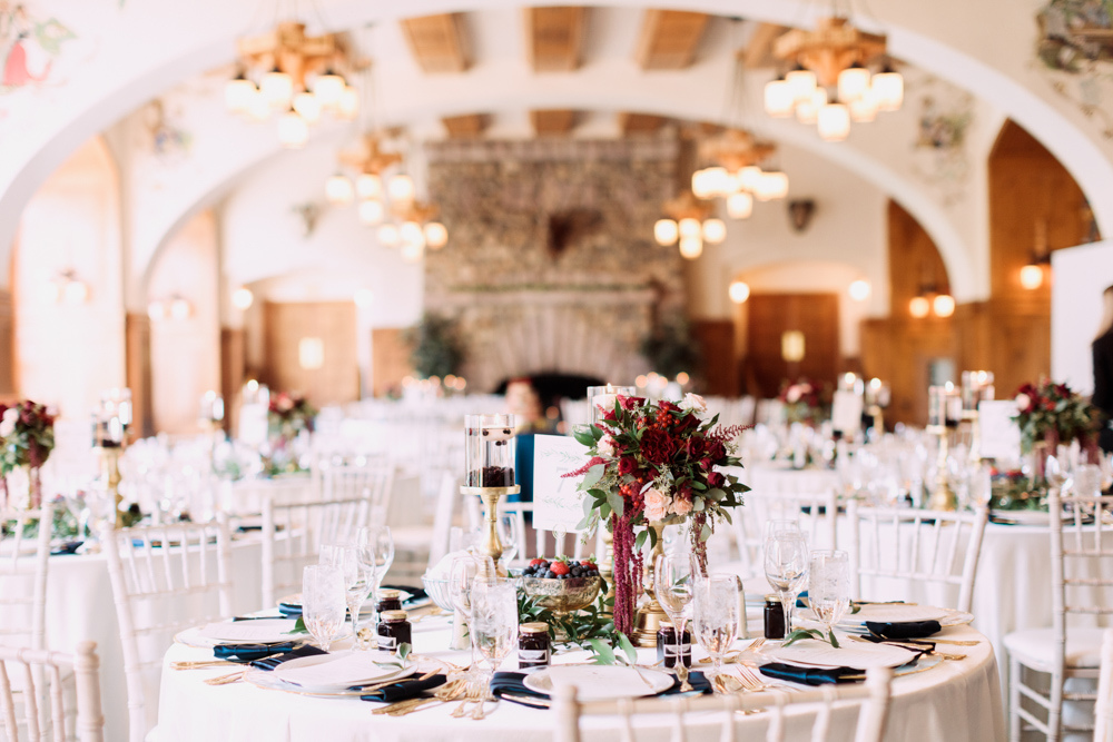 Chateau Lake Louise Wedding, table setting, flowers, calgary photographers nicole sarah