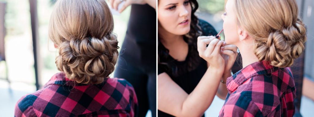 photo of make up at the fairmont banff springs hotel from calgary wedding photographer nicole sarah
