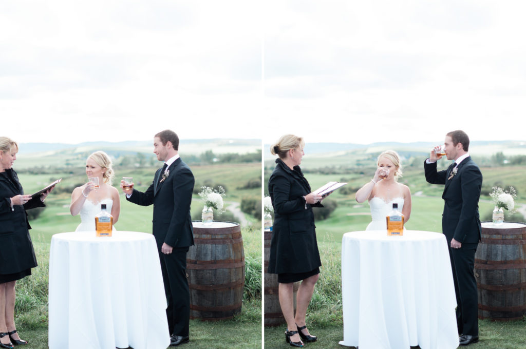 couple toasting wedding, wedding toast, wedding ceremony photo nicole sarah photography