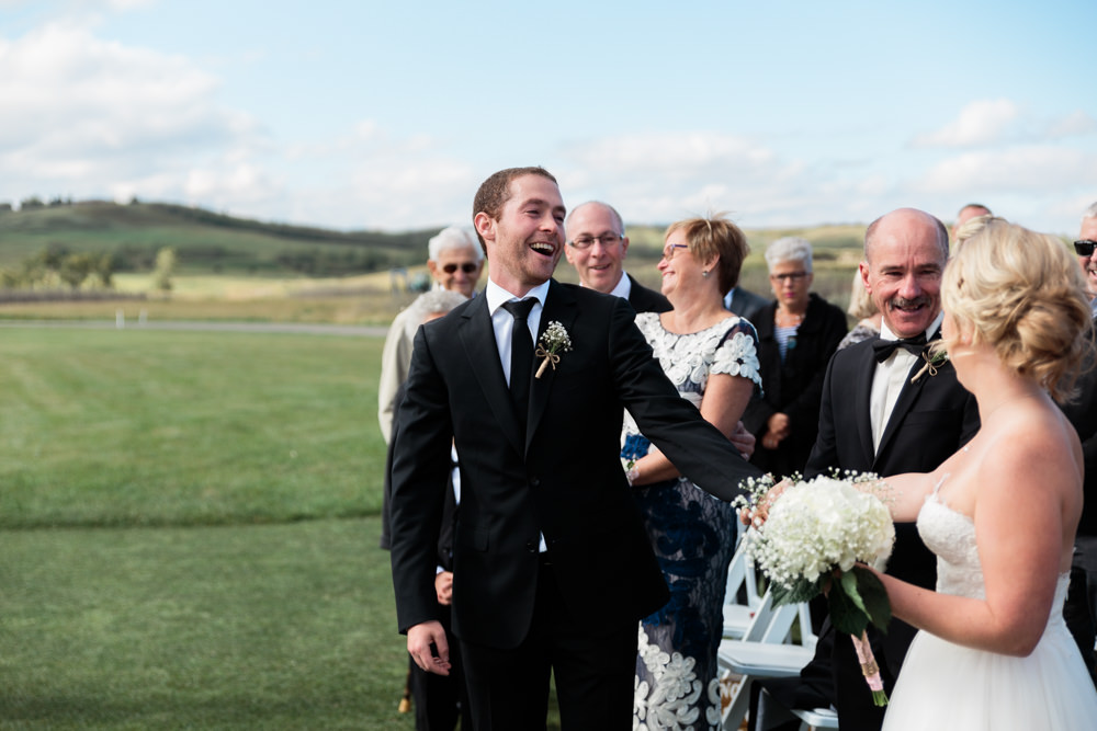 wedding ceremony, groom reaction, ceremony, calgary photographer, wedding photos calgary