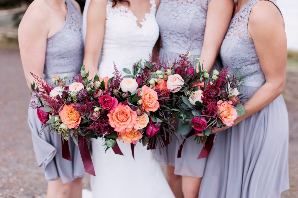 bouquet, wedding, bridesmaids, grey, purple, fall, mountains, wedding, calgary wedding photographers, nicole sarah