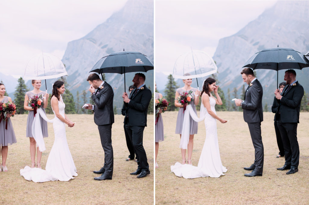 wedding ceremony, sunset photo, bridal bouquet, nicole sarah, calgary wedding photographers, mountains