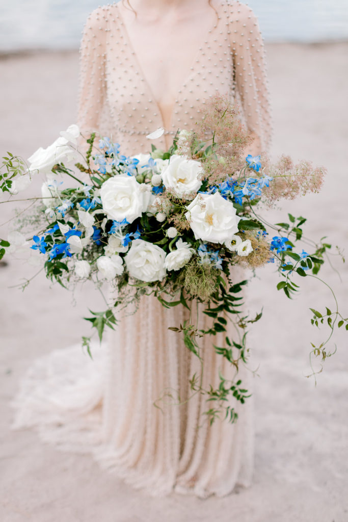 How to Curate Your Wedding Style, flowers, blue flowers, beach wedding, italian wedding, willowbywaters, curate wedding, wedding palette, how to plan wedding colours, blue wedding, pink wedding dress, blush wedding gown