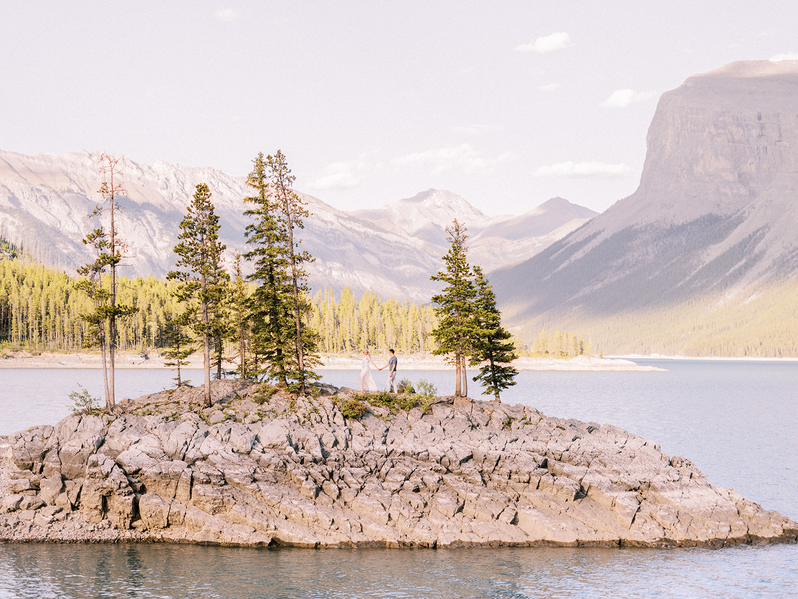 Banff Wedding Photographer, lake minnewanka elopement, banff elopement, mountain backdrop, mountain wedding photos, nicole sarah, banff national park, banff national park wedding