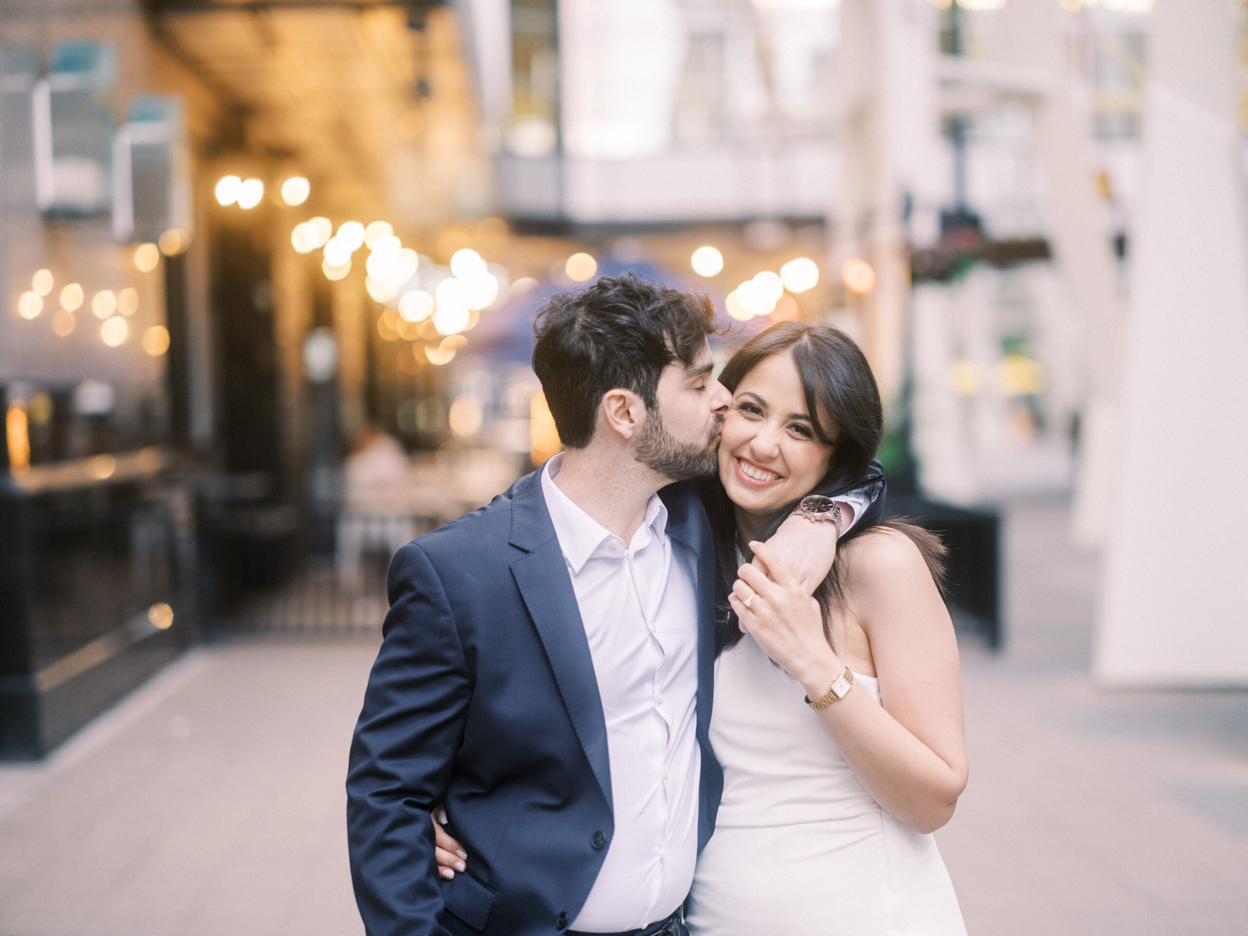 Modern Stephen's Avenue Engagement, new york engagement, nicole sarah, modern engagement session, white dress engagement, hailing a cab engagement, couple running downtown engagement, downtown engagement session, urban new york vibe, teatro engagement session, calgary wedding photographer, nicole sarah, best wedding photographers calgary, affordable wedding photography