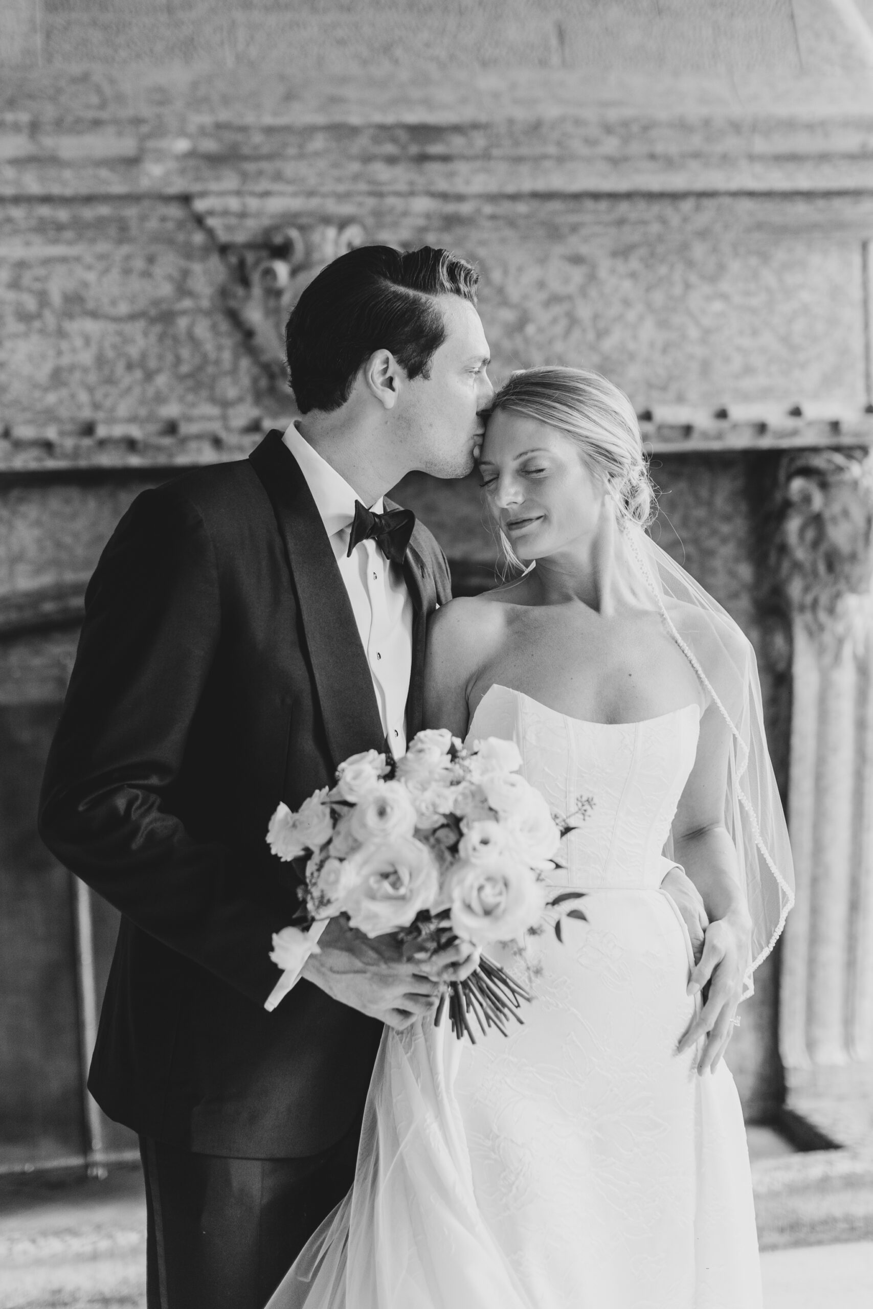 black white bridal portrait, fairmont banff springs wedding, luxury wedding, destination wedding photographer nicole sarah, ralph lauren polo bar wedding, winter wedding, mountain wedding, rocky mountain weddings