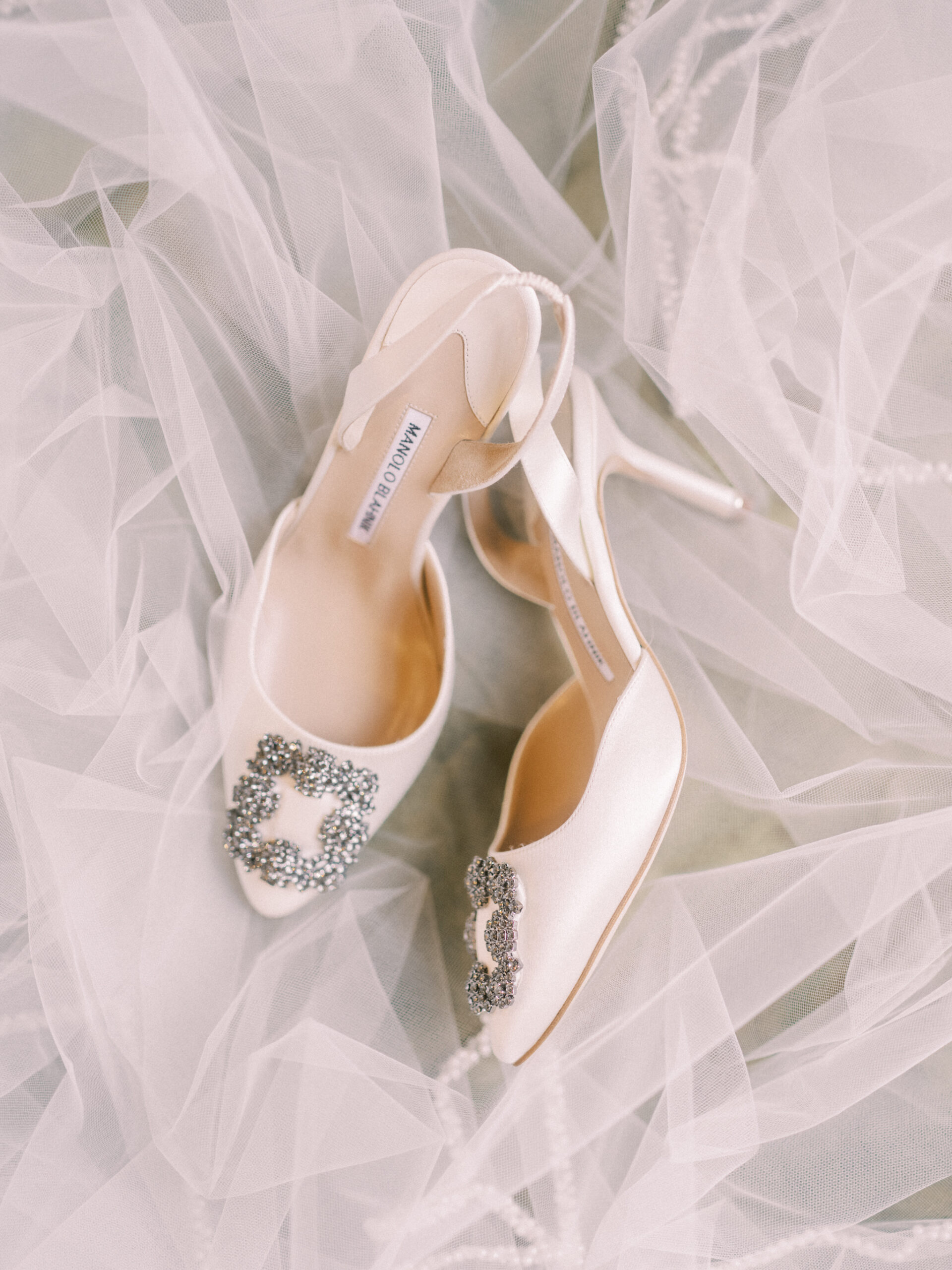 badgley mischka wedding shoes, wedding shoes flat lay, wedding shoes on veil