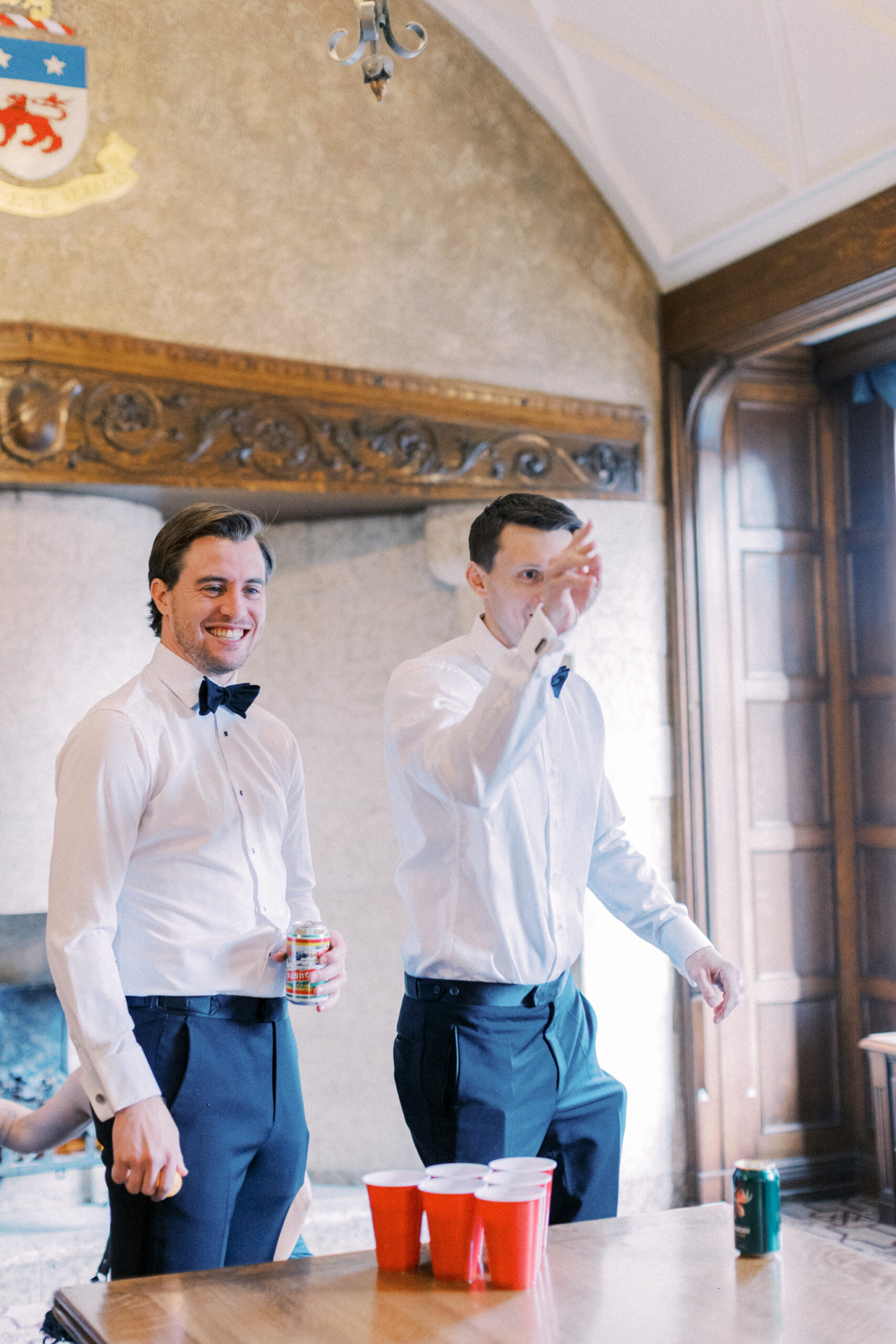 groom getting ready, fairmont banff springs wedding, luxury wedding, destination wedding photographer nicole sarah, ralph lauren polo bar wedding, winter wedding, mountain wedding, rocky mountain weddings