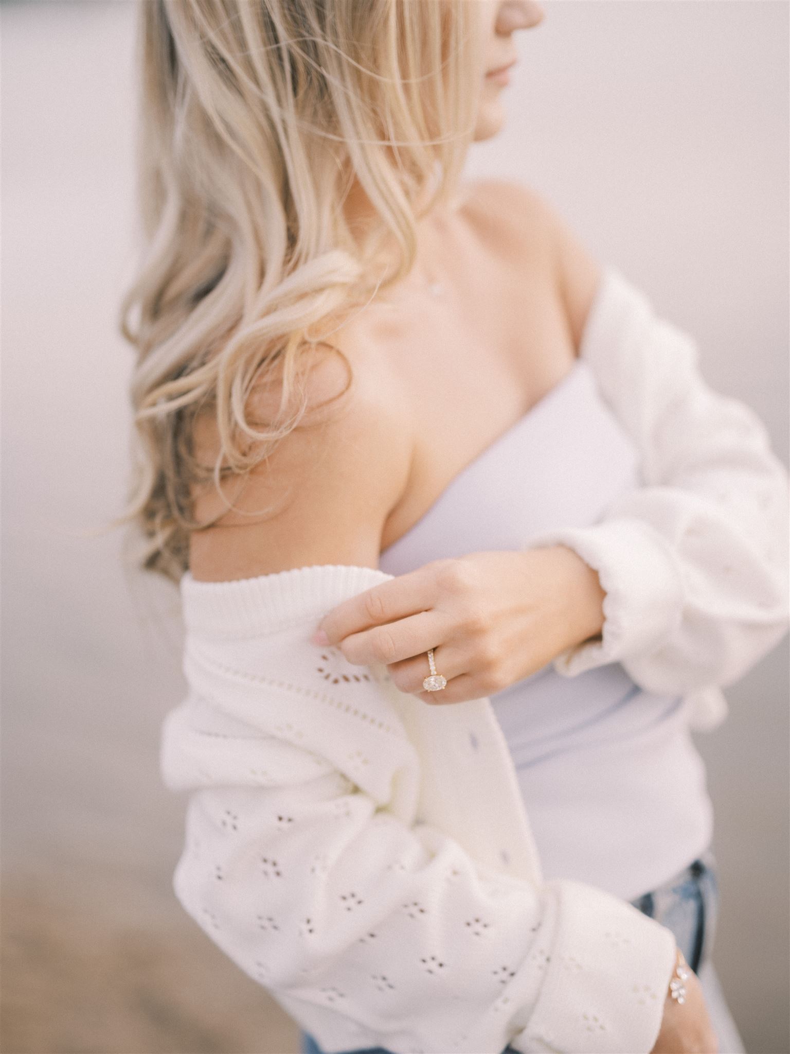 beach engagement, summer engagement, cute summer engagement, sunset engagement on the beach, nicole sarah, couple cuddling on the beach, summer beach engagement outfits, engagement poses beach, running on the beach engagement